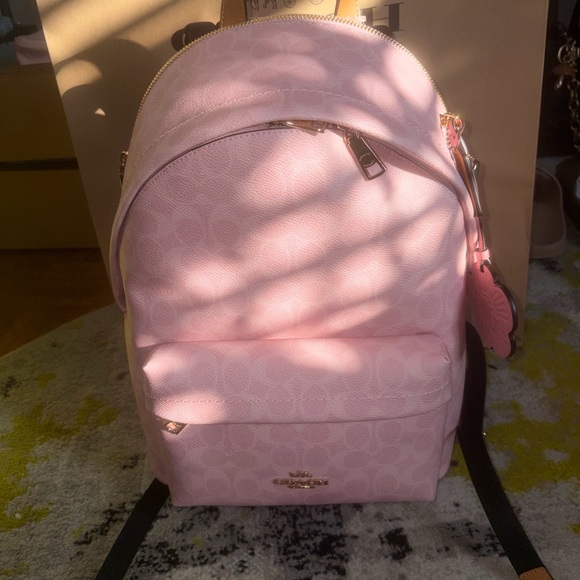 Coach Powder Pink Signature Backpack - Picture 4 of 5